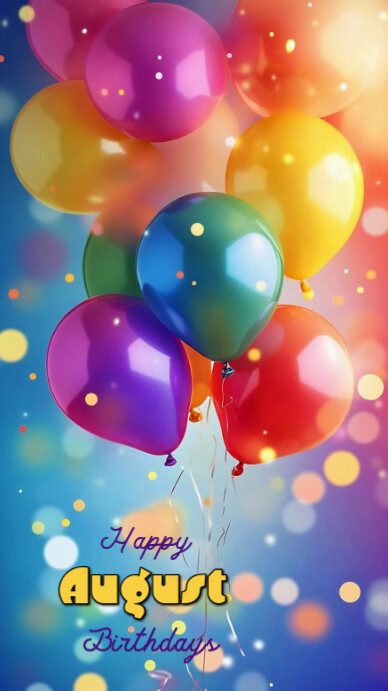 Maximalist Happy August Birthdays  Whatsapp Status WhatsApp-status template