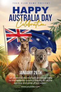Maximalist Happy Australia Day Celebration Poster template