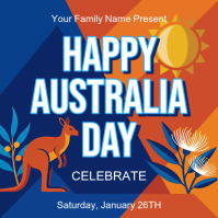 Maximalist Happy Australia Day Instagram Post Instagram-Beitrag template