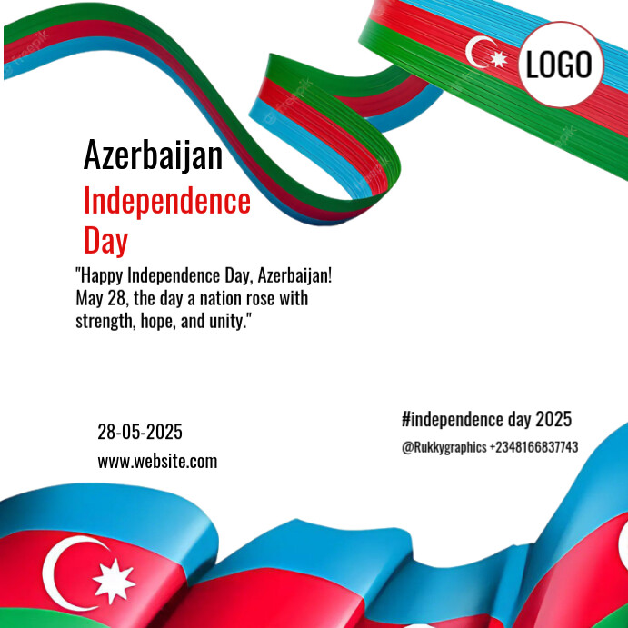 Maximalist Happy Azerbaijan Independence Day Celebration  Instagram Post Instagram-Beitrag template