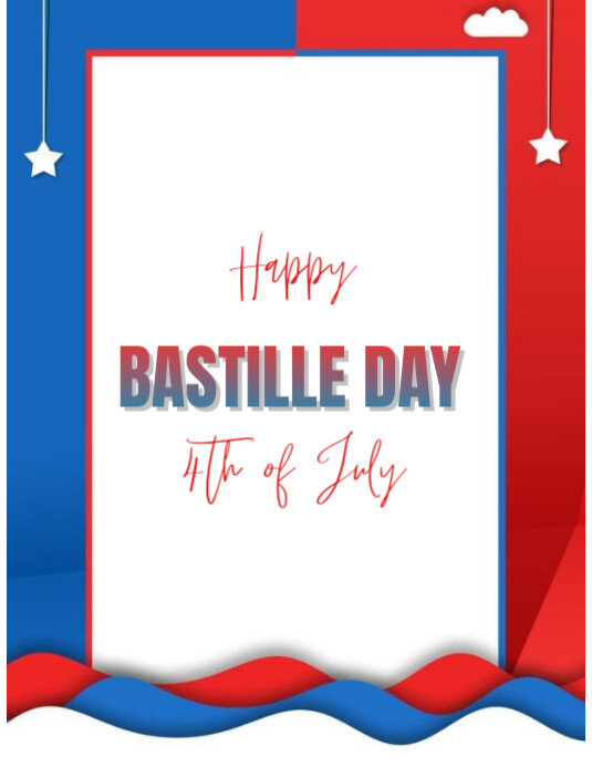 Maximalist Happy Bastille Day  Flyer (us Letter) 传单(美国信函) template