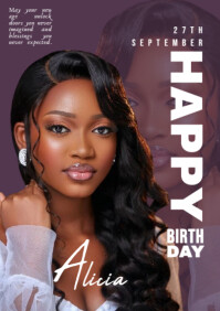Brun Maximalist Happy Birthday A4 A4 Template