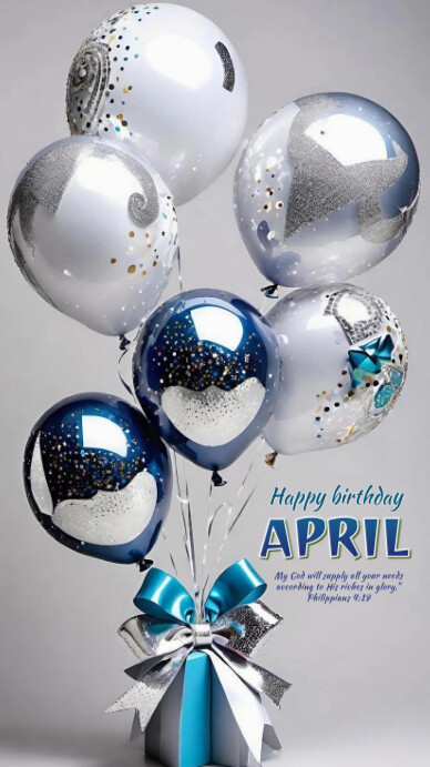 Maximalist Happy Birthday April  Whatsapp Status template