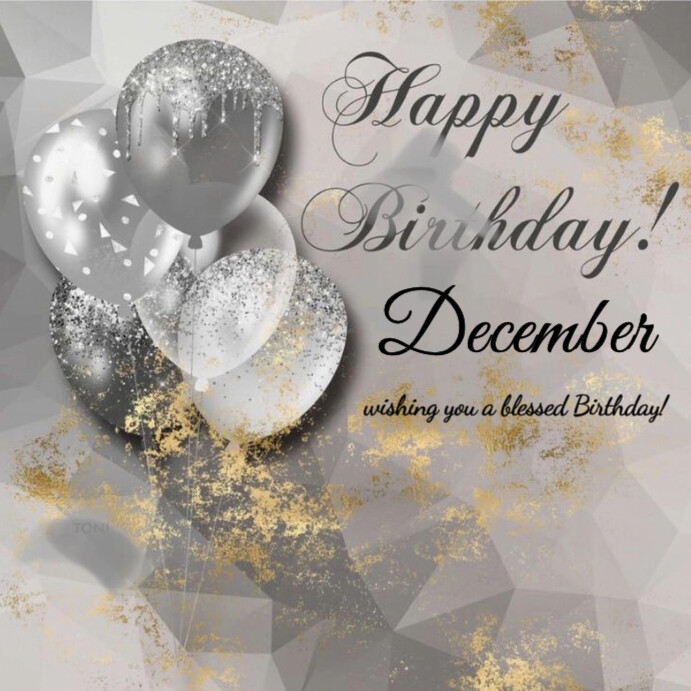 Maximalist Happy Birthday December Instagram Post Template | PosterMyWall