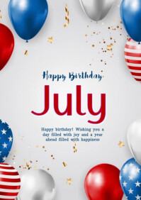 Maximalist Happy Birthday July  A5 template