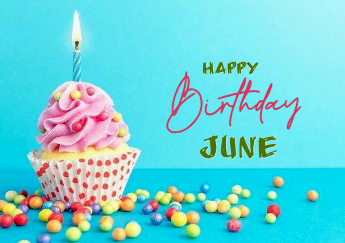 Maximalist Happy Birthday June  A4 template