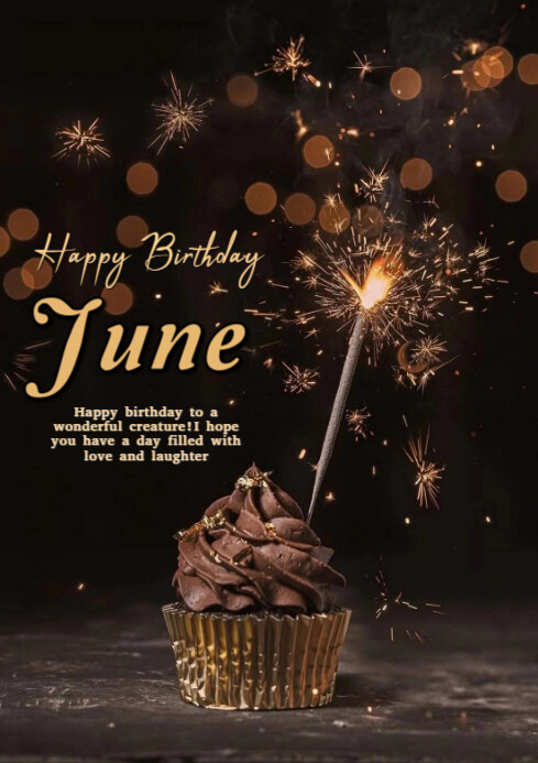 Maximalist Happy Birthday June  A4 template