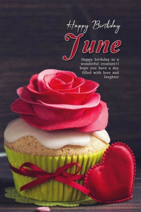 Maximalist Happy Birthday June Banner 4' × 6' Template | PosterMyWall