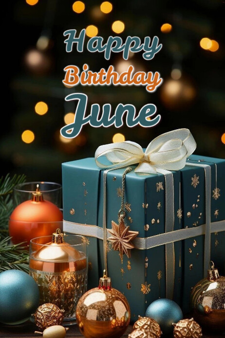 Maximalist Happy Birthday June Banner 4' × 6' Template | PosterMyWall