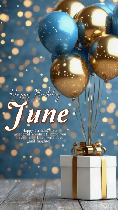 Maximalist Happy Birthday June Whatsapp Status Templat | PosterMyWall