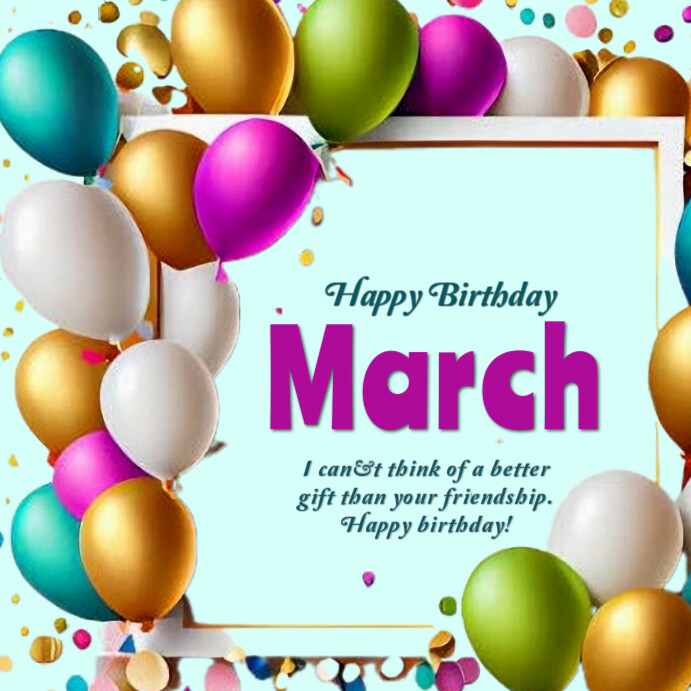 Maximalist Happy Birthday March Instagram Post Template | PosterMyWall