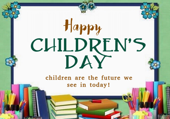 Maximalist Happy Children's Day  A4 template