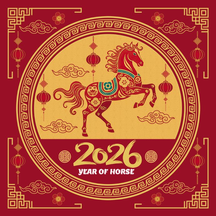 Maximalist Happy Chinese New Year 2026 Instagram Post Template ...