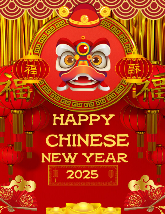 Copy of Maximalist Happy Chinese New Year Template For Flyer (us Letter ...