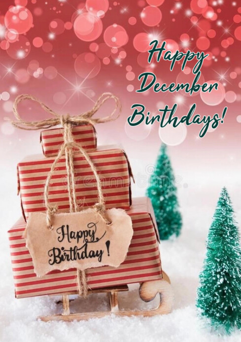 Maximalist Happy December Birthdays A4 Template | PosterMyWall