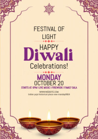 Yellow Diwali Celebration A1 Template
