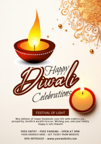 Biały Diwali Celebrations A3 Template