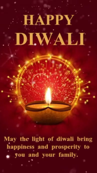 Red Diwali Celebration งานแสดงผลงานแบบดิจิทัล Template