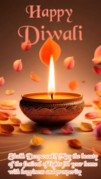 Marrón Diwali Celebration Digitalt display Template
