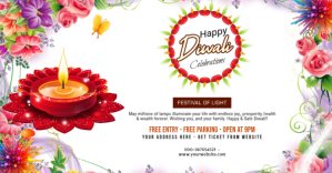 Hvid Diwali Celebrations Facebook begivenhed cover Template