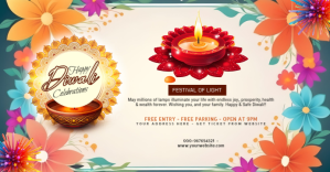 White Diwali Celebration Facebook begivenhed cover Template