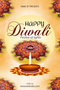 Maximalist Happy Diwali Festival Pinterest Graphic template