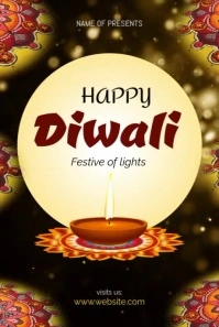 Maximalist Happy Diwali Festival Pinterest Graphic template