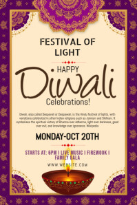 Желтый Diwali Celebration Grafica Pinterest Template