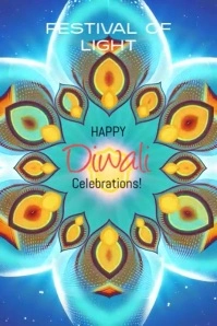 Maximalist Happy Diwali Pinterest Graphic template