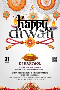 Maximalist Happy Diwali Pinterest Graphic template