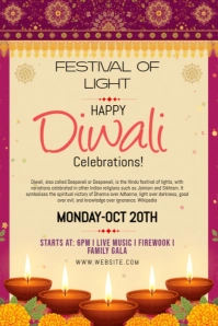 Maximalist Happy Diwali Pinterest Graphic template