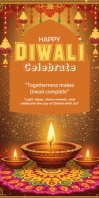 Maximalist Happy Diwali Roll Up Banner 3' × 6' template