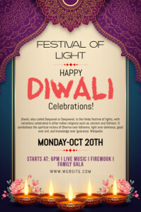 Yellow Diwali Festival Celebration Tumblr Graphic Template