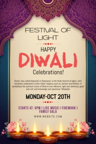 Maximalist Happy Diwali Tumblr Graphic template