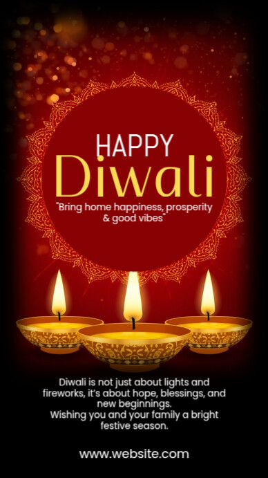 Maximalist Happy Diwali Whatsapp Status template
