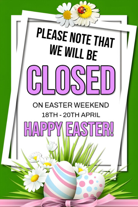 Maximalist Happy Easter Closed Poster template