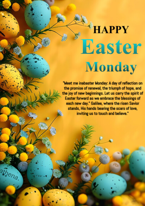 Maximalist Happy Easter Monday  A4 template