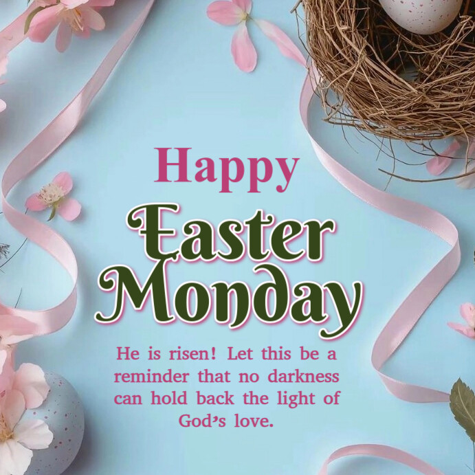 Maximalist Happy Easter Monday Instagram Post Template | PosterMyWall