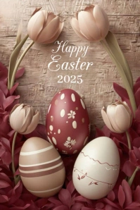 Maximalist Happy Easter Pinterest Graphic template