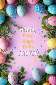 Maximalist Happy Easter  Pinterest Graphic template