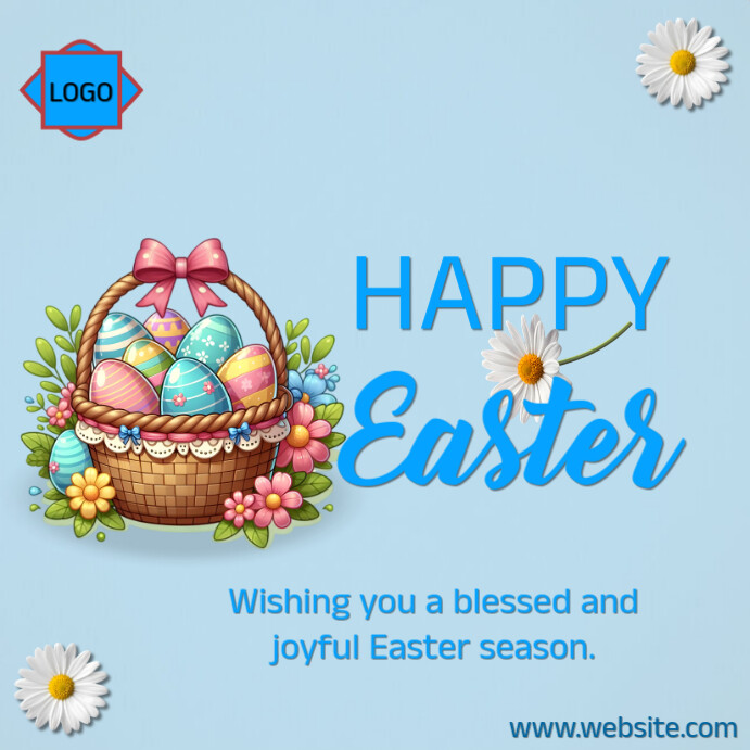 Maximalist Happy Easter Wishes Instagram Post Template | PosterMyWall