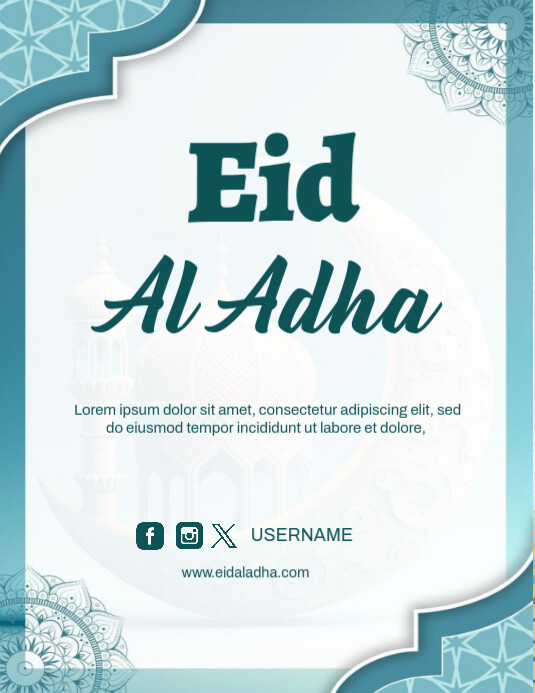 Maximalist Happy Eid Al Adah Mubarak  Flyer (us Letter) template