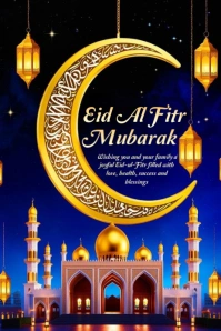 Maximalist Happy Eid Ul Fitr Pinterest Graphic template