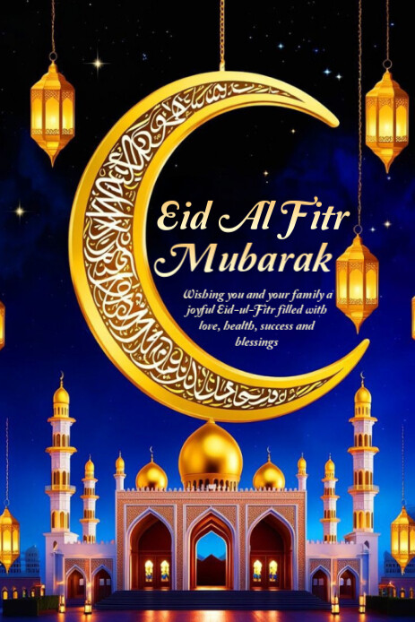 Maximalist Happy Eid Ul Fitr Pinterest Graphic template