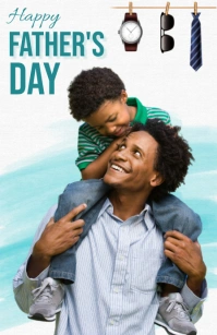 Maximalist Happy Father's Day Half Page Wide template