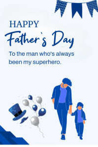 White Father's Day Celebration Pinterest-grafik Template
