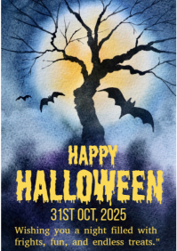 紫色 Halloween Greeting A4 Template