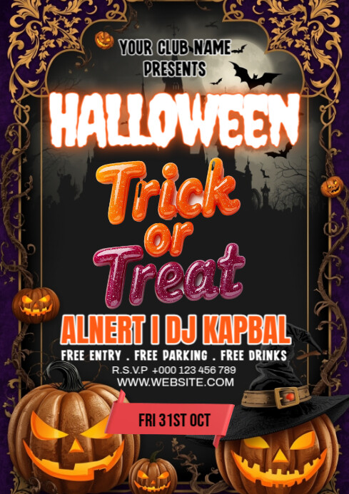 Copy of Maximalist Happy Halloween Party A4 | PosterMyWall