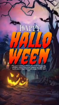 Maximalist Happy Halloween Video Greeting  Digital Display (9:16) template