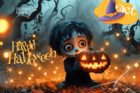 Maximalist Happy Halloween Video Poster โปสเตอร์ template